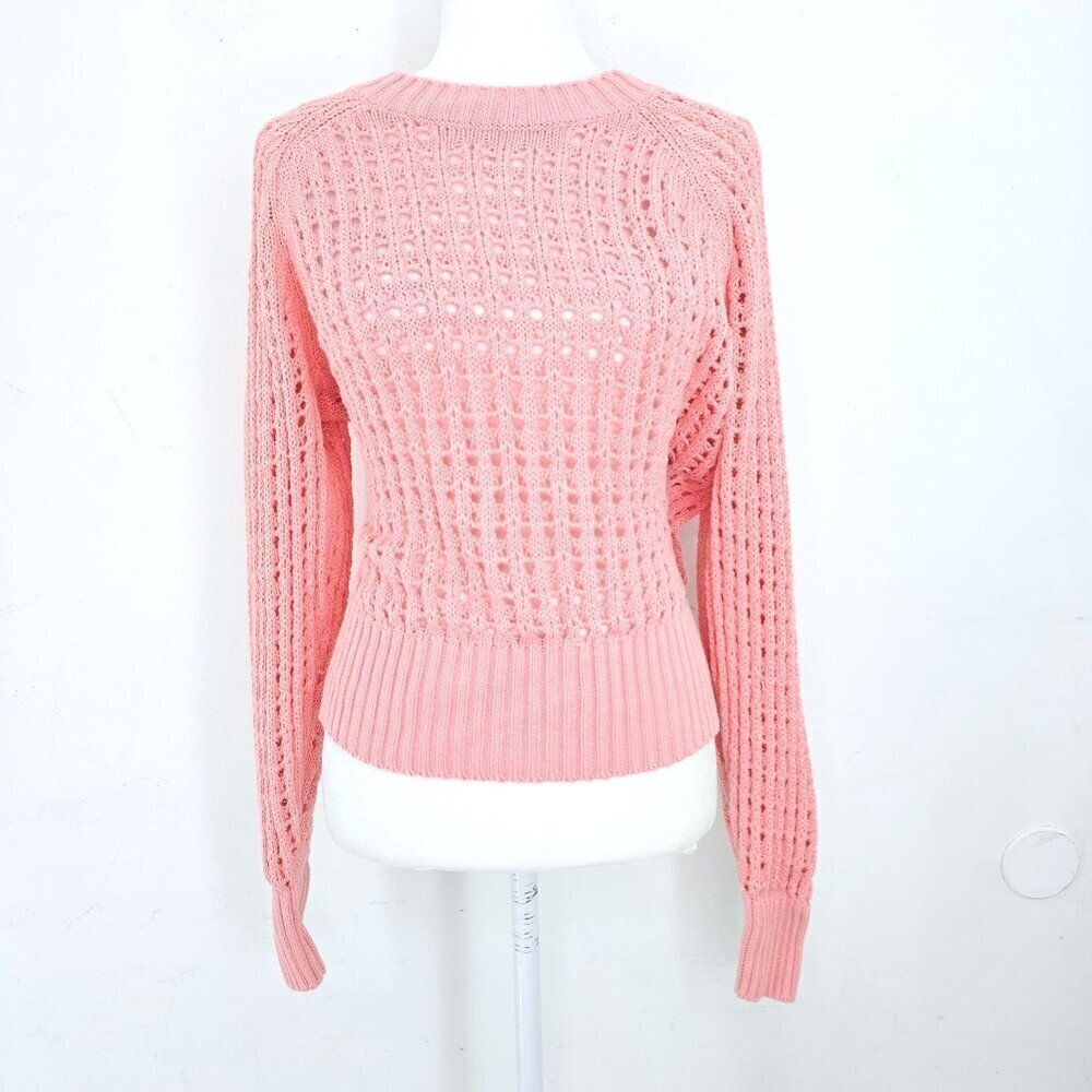 J. Crew Coral Loose Open Knit Pull over Sweater Jumper Women Size  Medium
